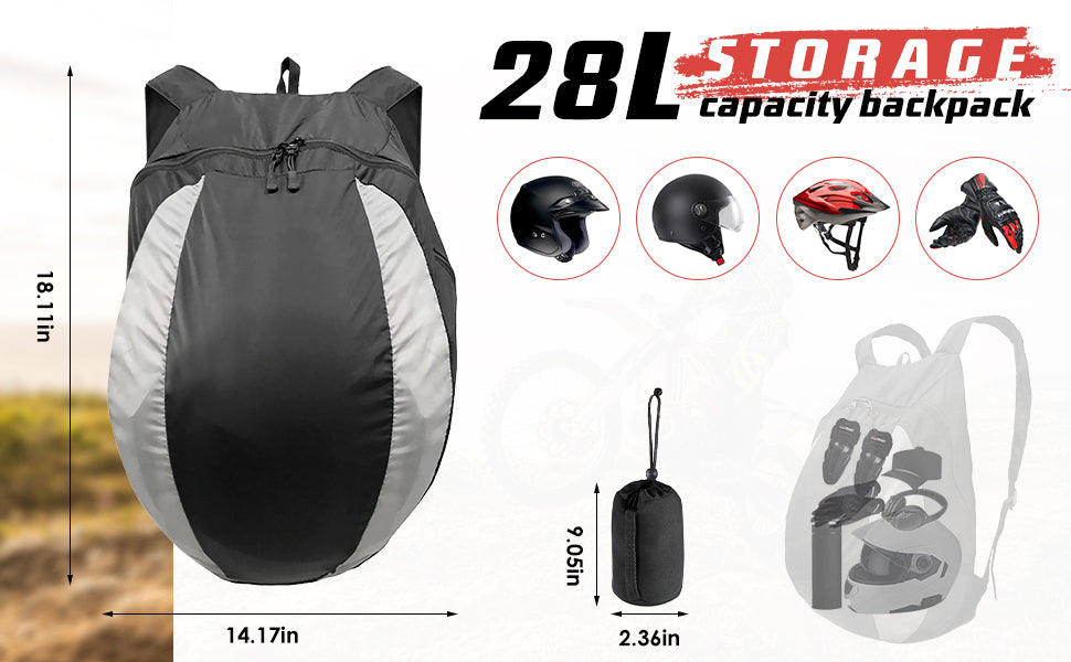 morral porta casco para motociclistas