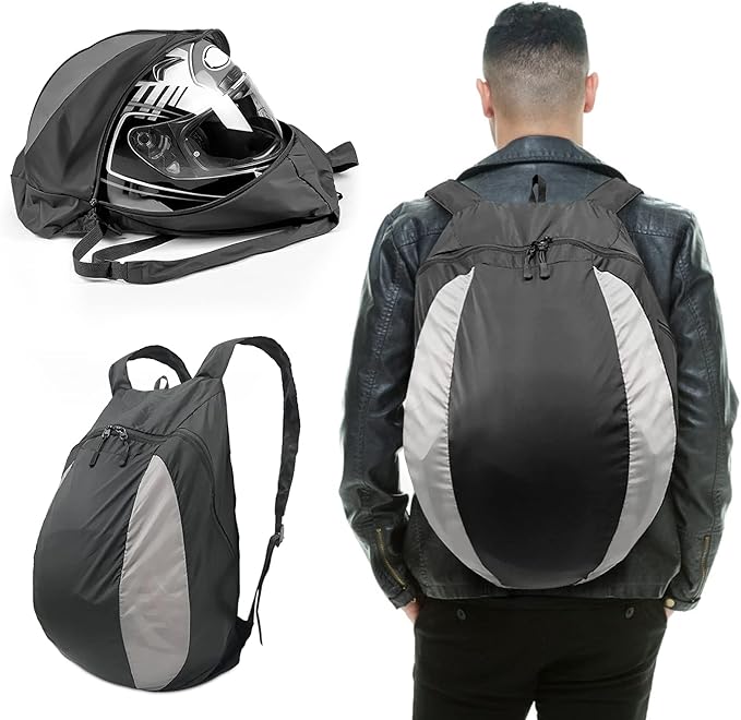morral porta casco para motociclistas