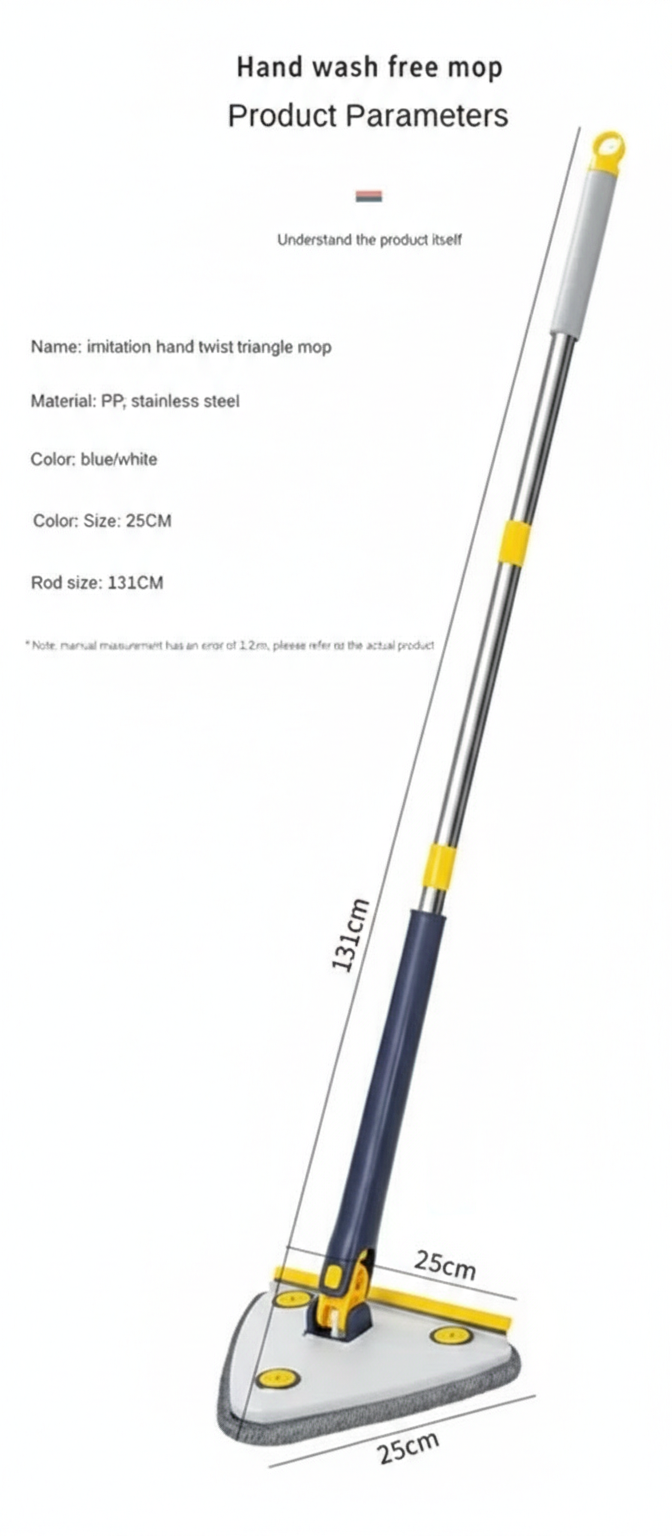 Trapeador Triangular giratorio 360° para limpieza profunda , Limpieza sin límites